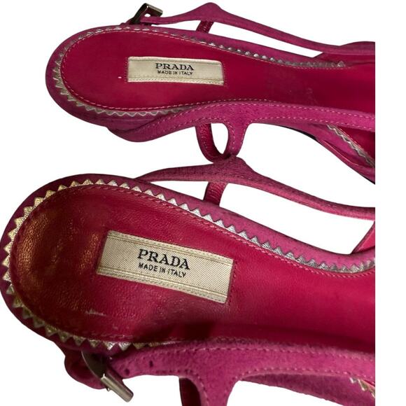 Prada pink suede slingback kitten - Picture 8 of 8